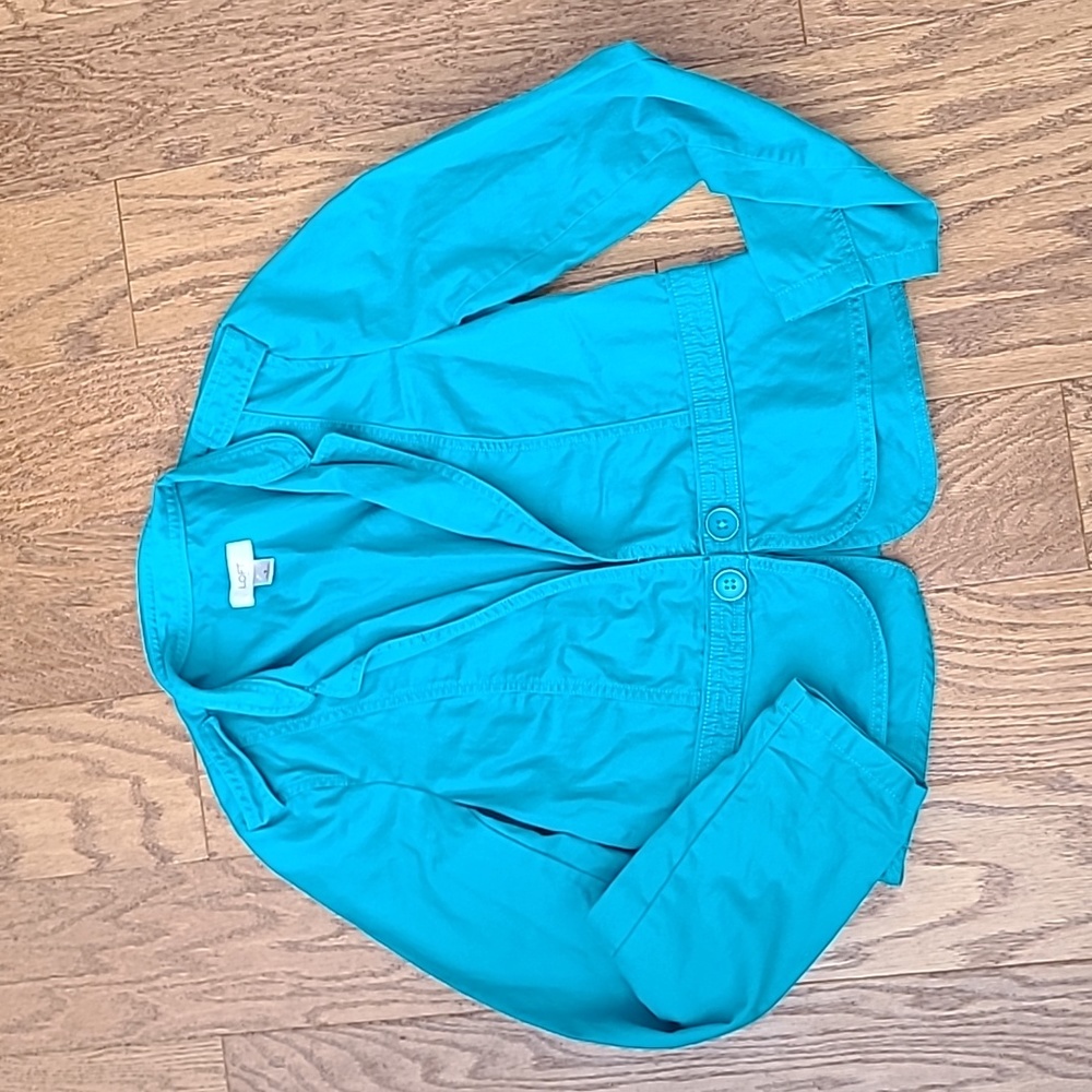 LOFT Teal Green Tailored Twill Jacket - Size Small
